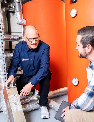 Überprüfen eines Wärmetauschers der Warmwasserversorgung